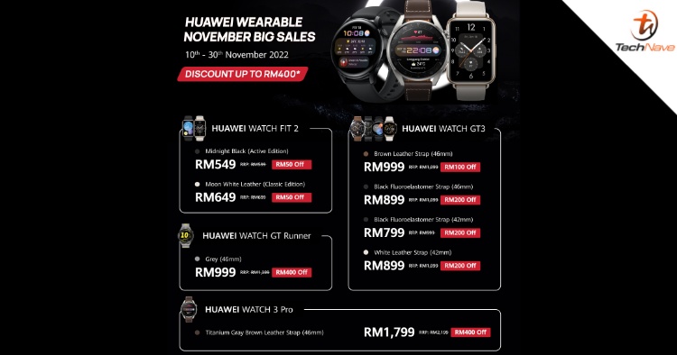 HUAWEI Wearable November Big Sales: Discounts up to RM400 from now until 30 November
