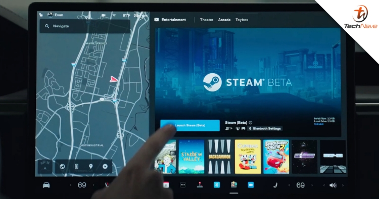Tesla’s latest update allows owners to play Steam games in their cars