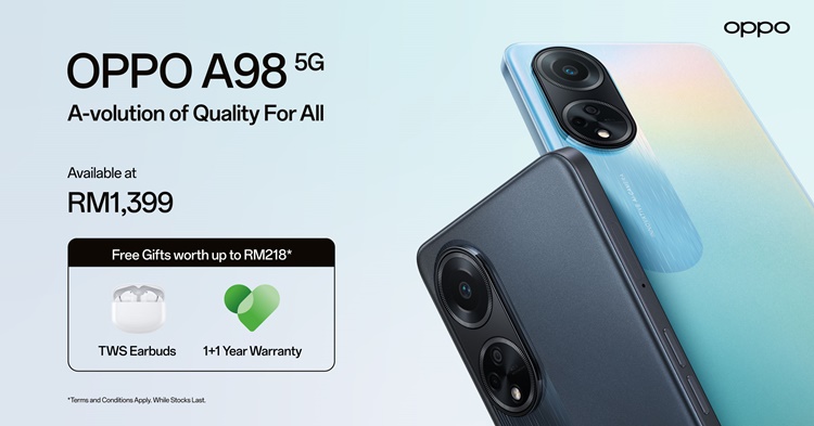 Here's an exclusive promo code for purchasing the OPPO A98 5G on day 1 ...