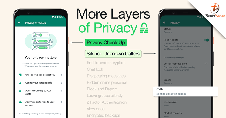 Silence Unknown Callers & Privacy Checkup are now available in WhatsApp