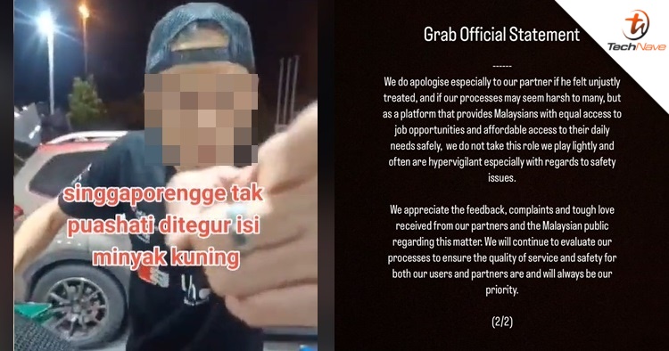 Grab Malaysia reinstated the rider's account after investigating the incident with the 2 Singaporean men