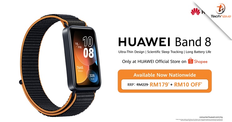 Huawei Band 8 Malaysia release - new Orange Nylon Strap model, priced at RM229