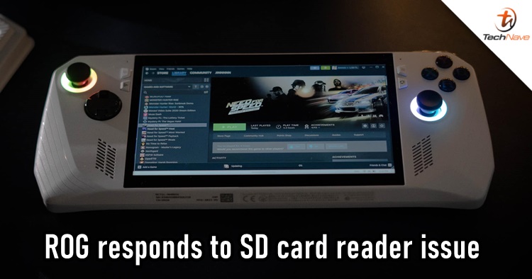 ROG Ally's SD card reader issue acknowledged, an update is coming soon to fix it