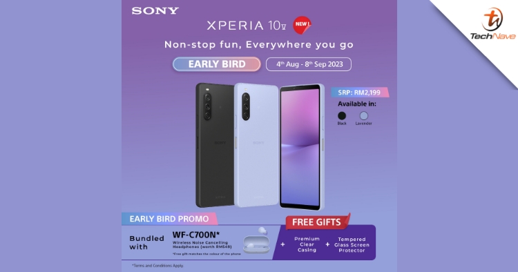 Sony Xperia 10 V Malaysia early bird promo - Priced at RM2199 with a free WF-C700N and more