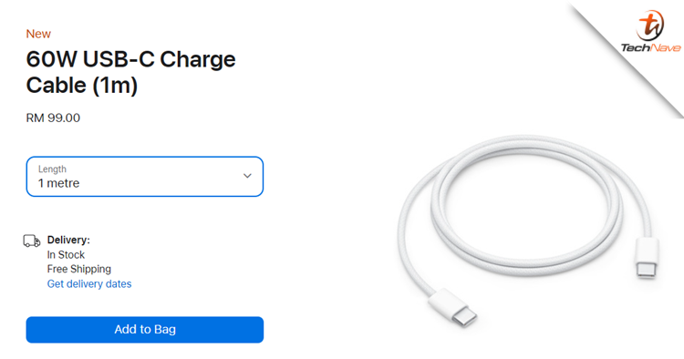 New USB C charge cables now available in Malaysia, starting price at RM99