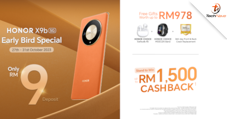 The HONOR X9b 5G Early bird promo is here - You can reserve the new phone with a deposit of RM9
