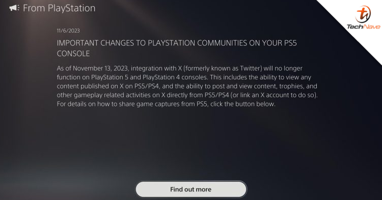 X pulls the plug on Sony’s PlayStation - PS4 and PS5 users can no longer access X starting 13 November
