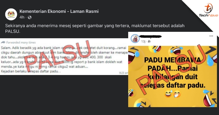 Economy Ministry: Viral message claiming teachers in Terengganu lost money after PADU registration is fake news