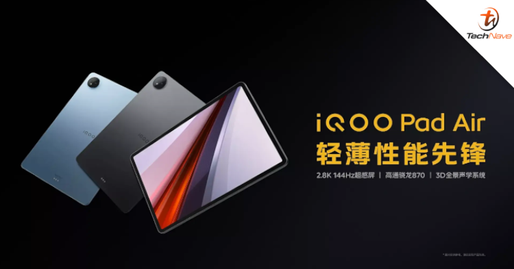 iQOO Pad Air price & tech specs confirmed - Snapdragon 870 SoC, up to 12GB RAM and 512GB storage, 8500mAh battery life and more from ~RM1181