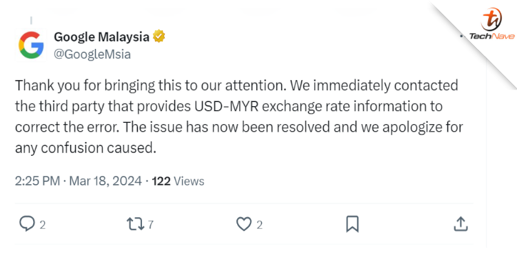 Wrong USD to MYR conversion - Google Malaysia apologised for the error and says the issue has been solved now