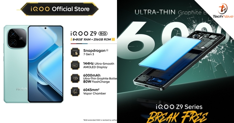 iQOO Z9 5G Malaysia release - Snapdragon 7 Gen 3 SoC, 144Hz AMOLED & 6000mAh battery from RM1333