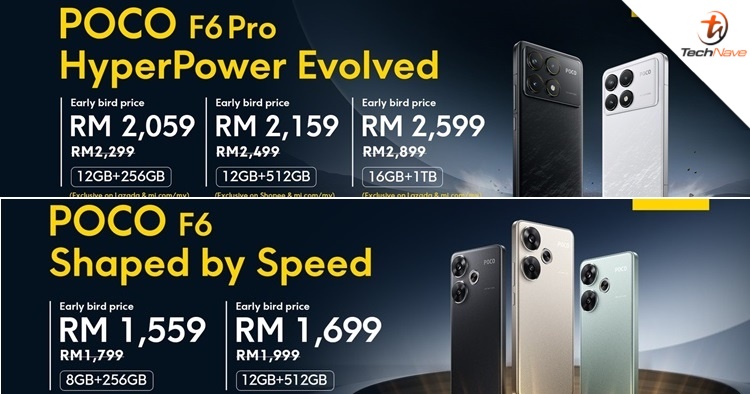 POCO F6 & POCO F6 Pro Malaysia pre-order - up to 16GB + 1TB memory, special launching price at RM1559