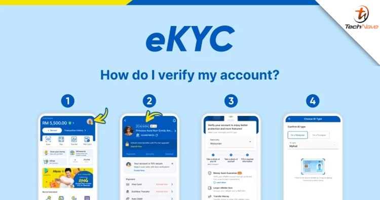 Here is how to do an eKYC account verification on your TNG eWallet app