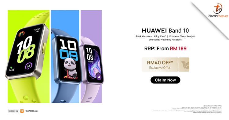 Huawei Band 10 Malaysia pre-order - Coming soon on 24 March, starting price from RM189