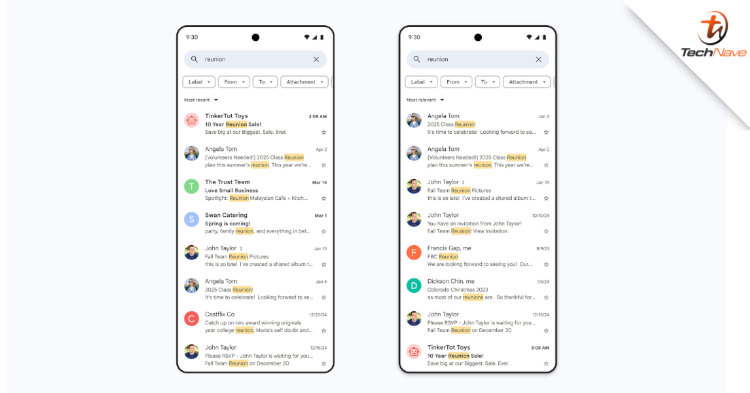 Your Gmail will display the most relevant email at the top during the search