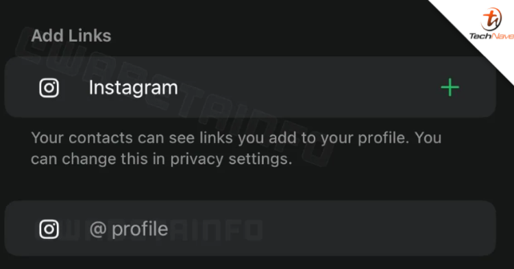 WhatsApp allows you to feature an Instagram link to your profile