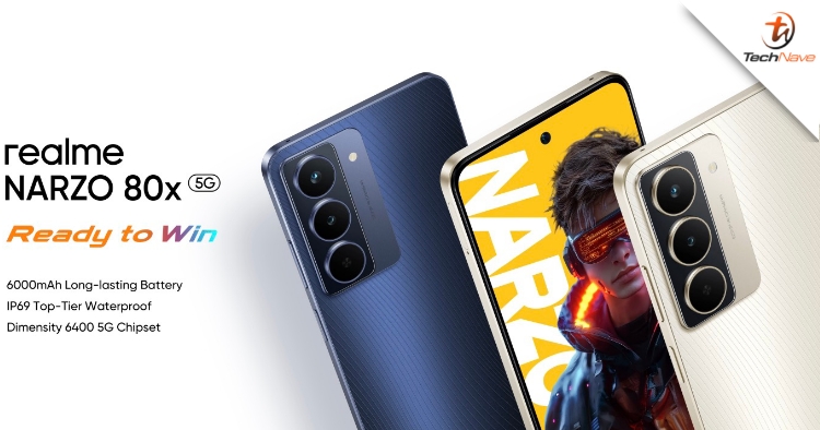 realme Narzo 80x 5G release - 6000mAh battery, Dimensity 6400 SoC and IP66/68/69 rating from ~RM726