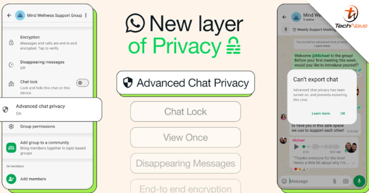 WhatsApp Advanced Chat Privacy prevents secret conversations from being shared out