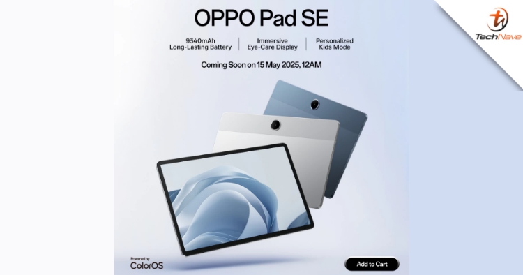 OPPO Pad SE is launching in Malaysia on 15 May with a 9340mAh battery