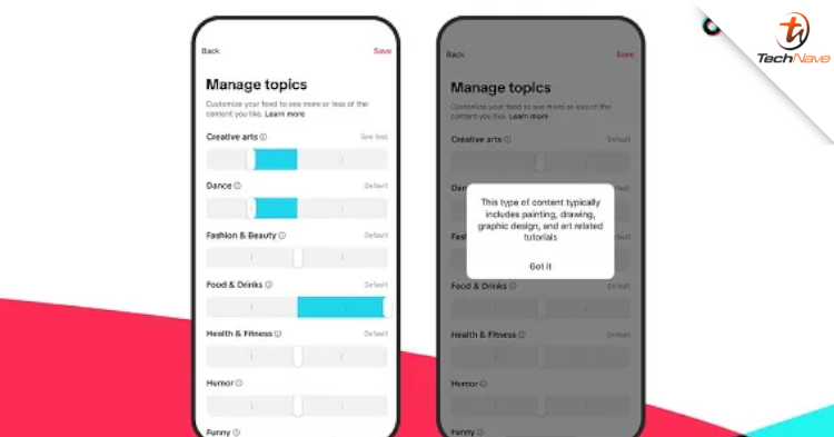 You can now control how frequently content appears in your  TikTok FYP