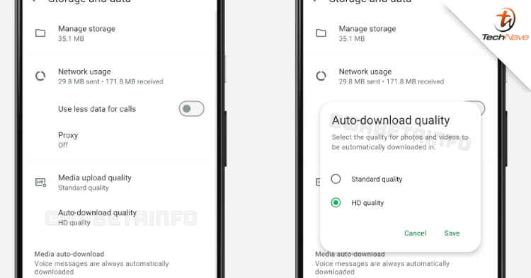 WhatsApp users might be able to choose the quality for videos or images downloaded