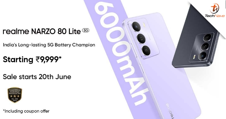 realme Narzo 80 Lite 5G release - 6000mAh battery, Dimensity 6300 SoC and 120Hz LCD from ~RM517
