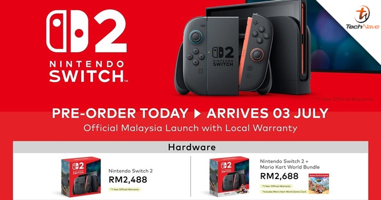 Nintendo Switch 2 Malaysia pre-order - RM2488 for standalone and RM2688 with the Mario Kart World bundle