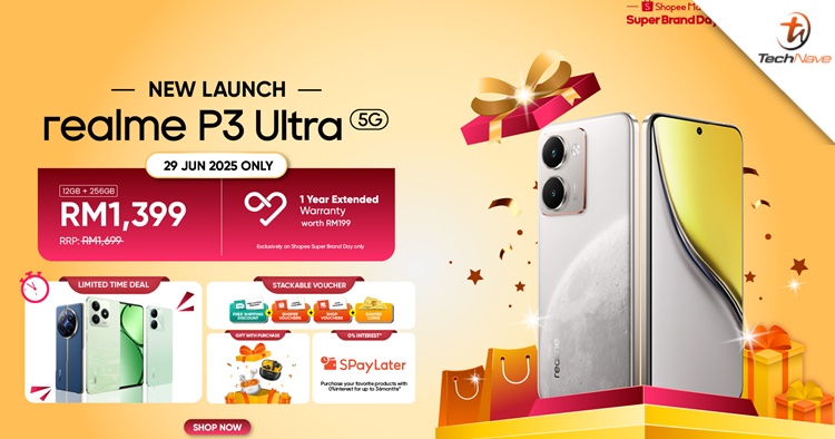 You can get the realme P3 Ultra at just RM1399 on Shopee's Super Brand Day sale and more