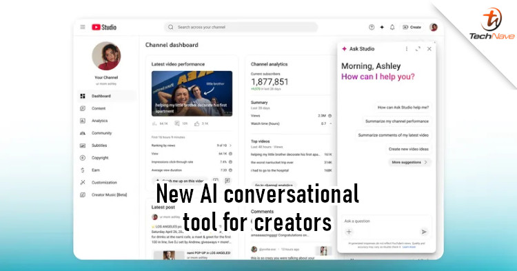 YouTube announces Ask Studio, an AI conversational tool to help content creators