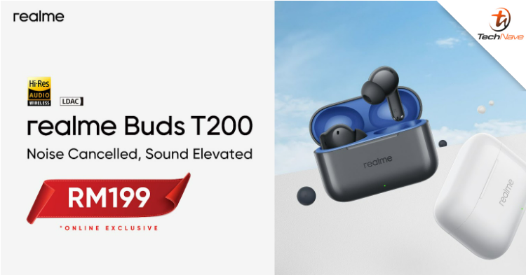realme Buds T200 Malaysia release - 30dB ANC, up to 40 hours of total playback time and more from RM199