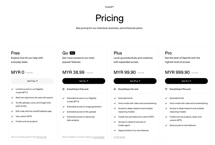 OpenAI launches ChatGPT Go in Malaysia, priced at RM38.99 per month ...