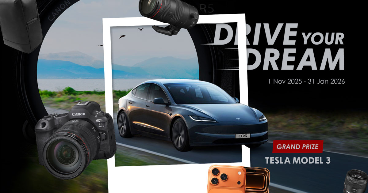 Drive your dream Tesla Model 3 this holiday season with Canon