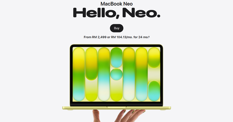 MacBook Neo Malaysia release - up to 512GB, now available starting from RM2499