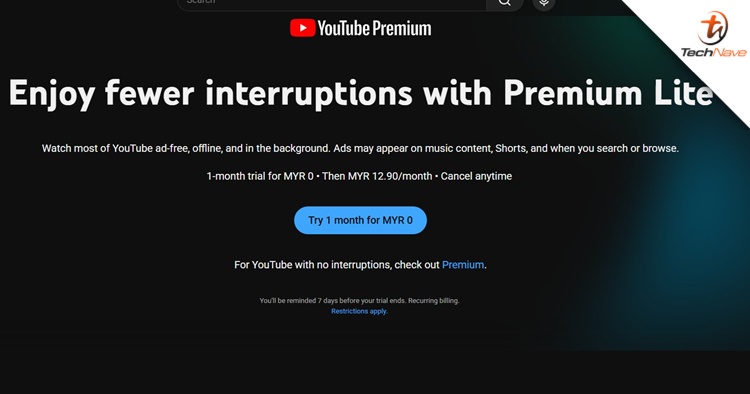 YouTube Premium Lite rolling out in Malaysia with RM12.90 per month