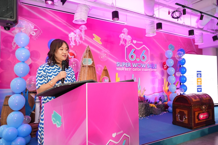 1. Kaya Qin, Chief Executive Officer of Lazada Malaysia delivers her opening speech and keynote address at the Lazada Malaysia 6.6 Super Wow Sale launch event.JPG