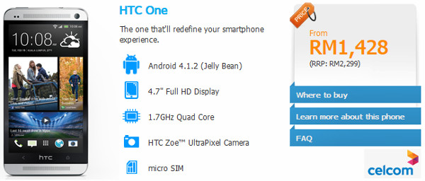 Celcom Offers HTC One