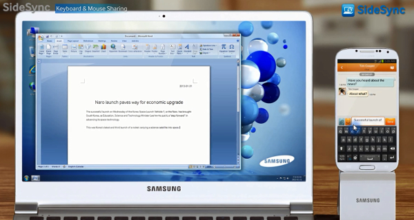 Samsung SideSync Combines Samsung Smartphones and Notebooks