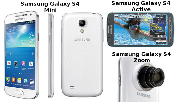 Samsung Galaxy S4 Mini, Active and Zoom Tech Specs   Leak