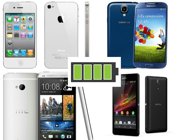 Samsung Galaxy S4 vs Sony Xperia Z vs HTC One vs Apple iPhone 5 Battery Tests