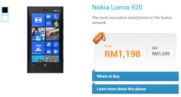 Nokia Lumia 920 now at RM1309 from DiGi | TechNave
