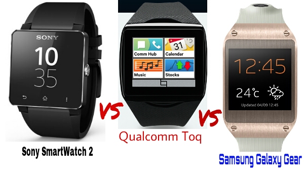 Smartwatch Showdown: Sony SmartWatch 2 vs Samsung Galaxy Gear vs Qualcomm Toq