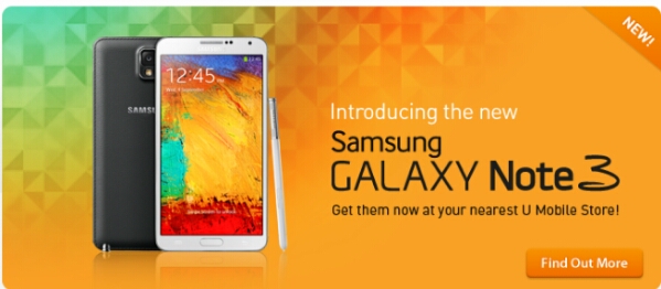 U Mobile offers Samsung Galaxy Note 3 from RM999