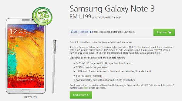 Maxis opens up Samsung Galaxy Note 3 + Samsung Galaxy Gear bundles from RM1199