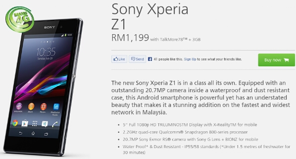 Maxis offers Sony Xperia Z1 from RM1199