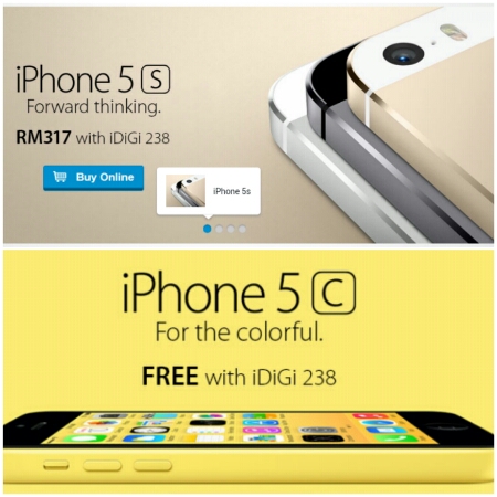 DiGi offers Apple iPhone 5S and iPhone 5C plans, limited stocks