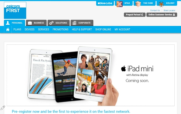 DiGi and Celcom open Apple iPad Air and iPad mini with Retina Display Registration of Interest
