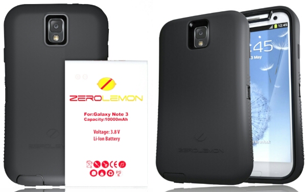 ZeroLemon 10000 mAh Tri-Cell Extended Battery for Samsung Galaxy Note 3 with NFC