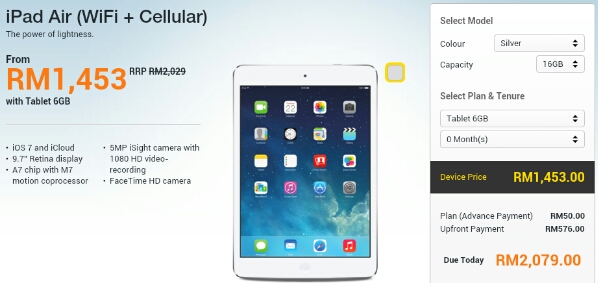 DiGi now offering Apple iPad Air from RM1453