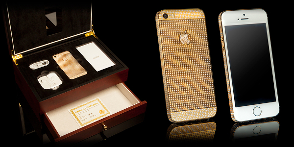 Goldgenie covers Apple iPhone 5S with crystal