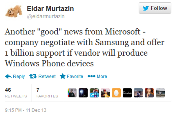 Rumours: Microsoft offers Samsung $1 billion (RM3.23 billon) to make Windows Phones